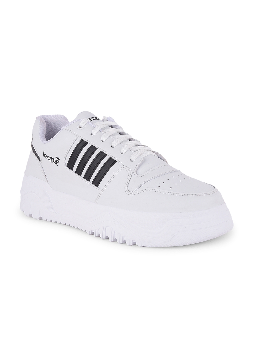 Men's LEAP7X White Solid Casual Lace up Shoes