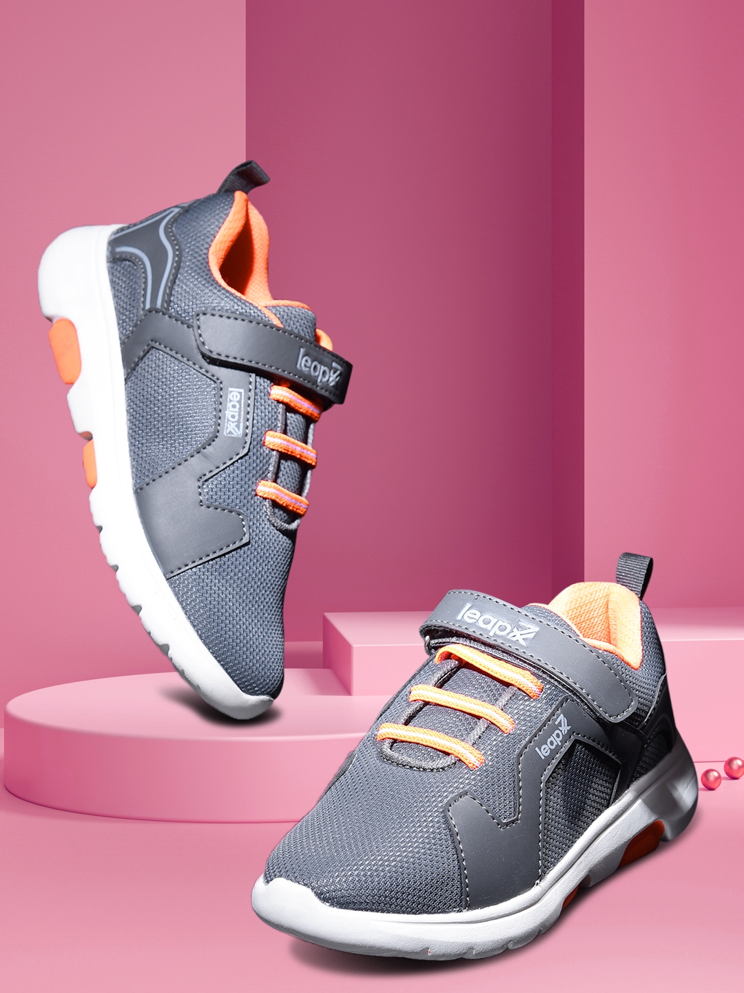 LEAP7X by Liberty ETHAN-E Grey Sports Shoes for Kids