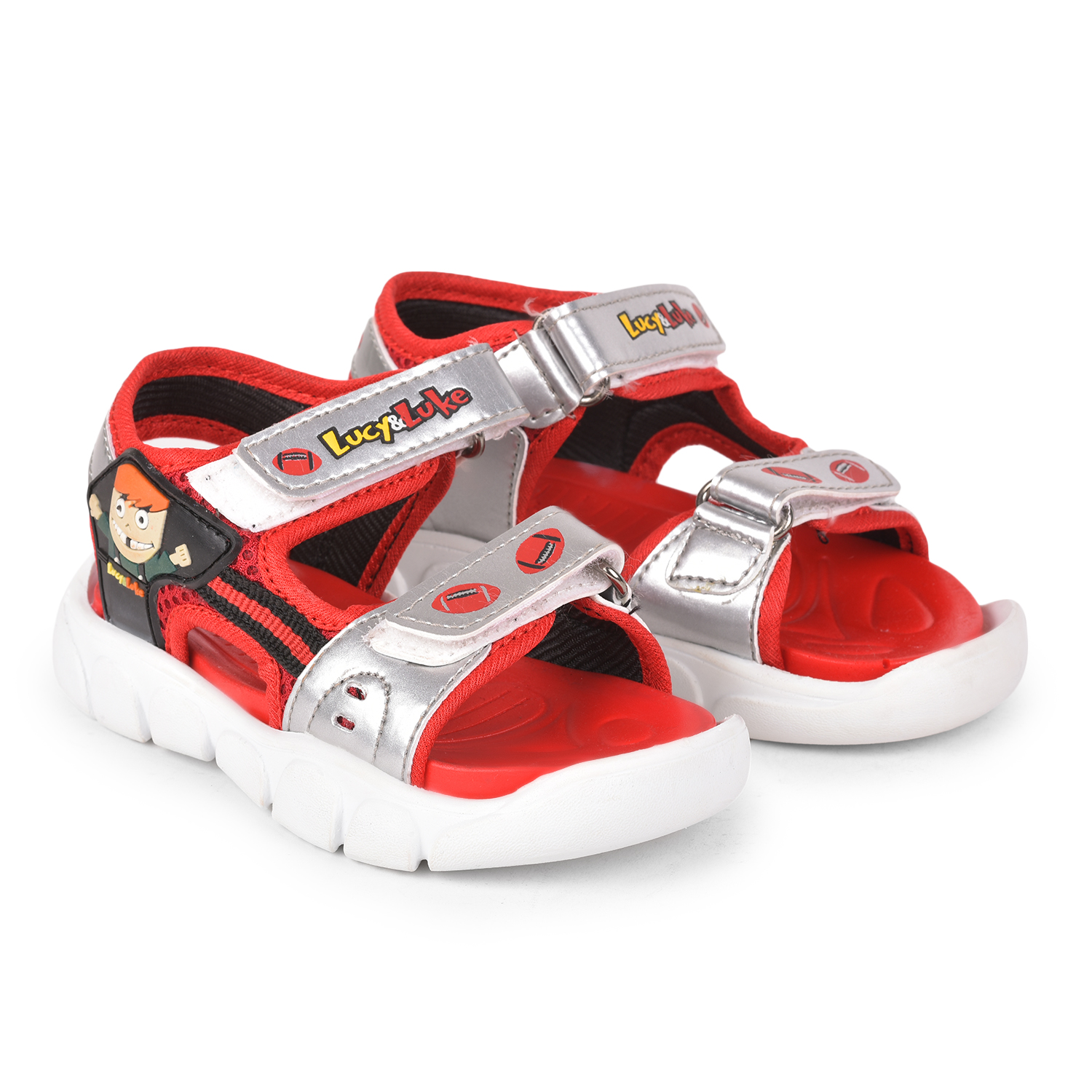 Lucy & Luke by Liberty FLYNN-27 Maroon Sandals for Kids