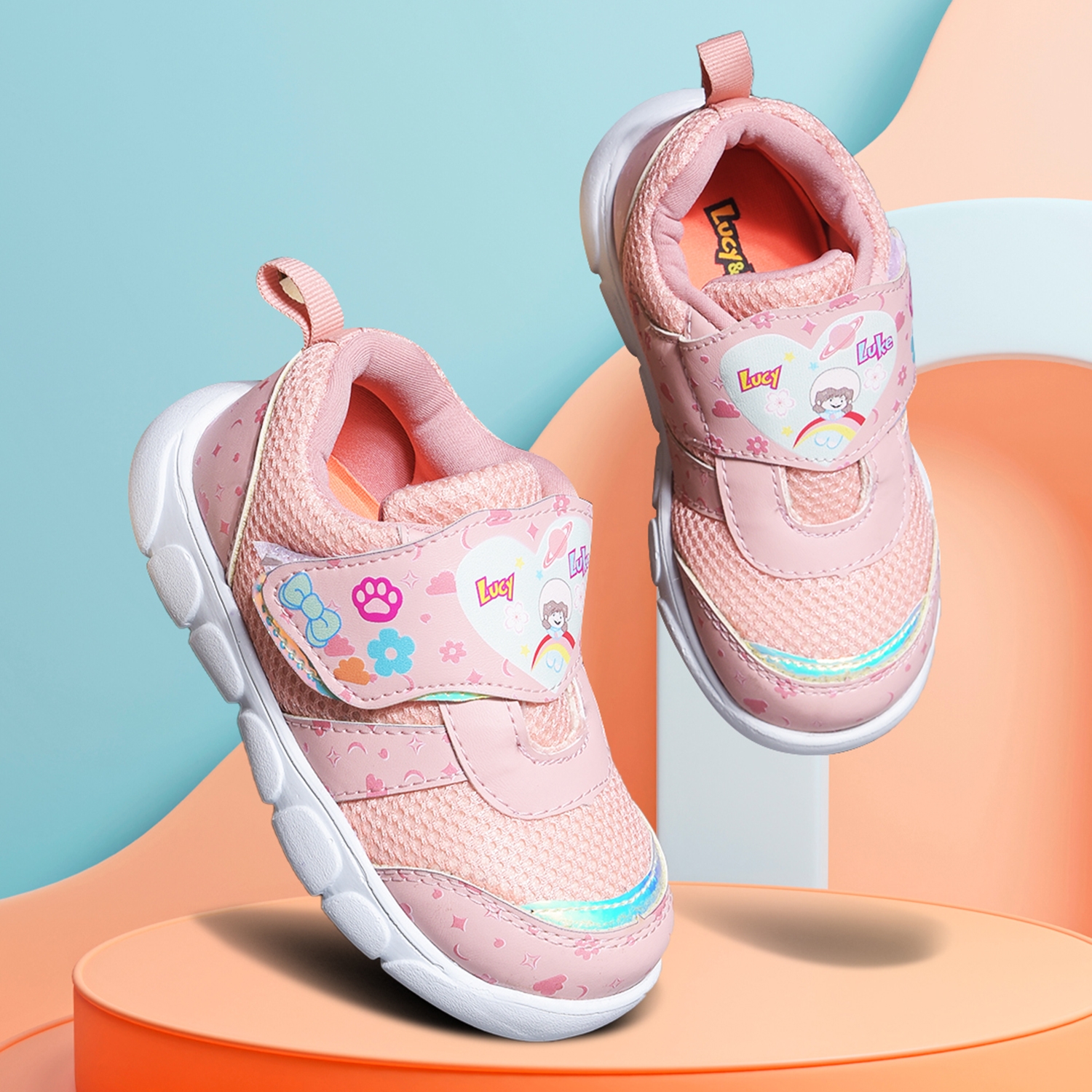 Lucy & Luke by Liberty FLYNN-44 Peach Casual Shoes for Kids