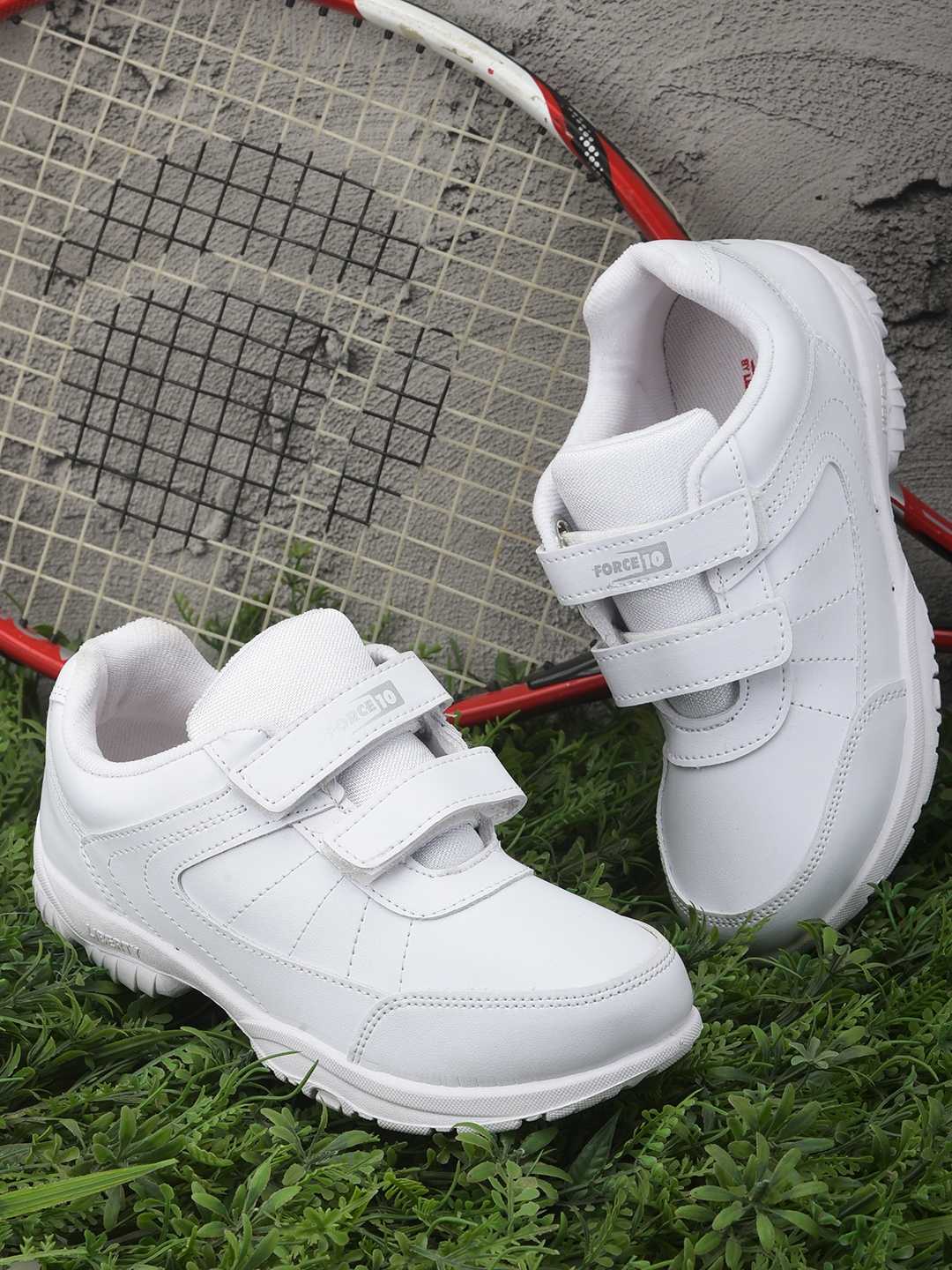Kids Force 10 White School Shoes