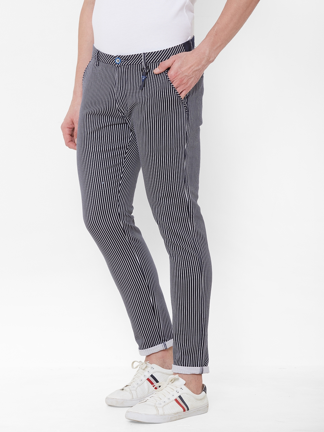 Men's Fashion Striped Trousers Casual Stretch Breathable - Temu
