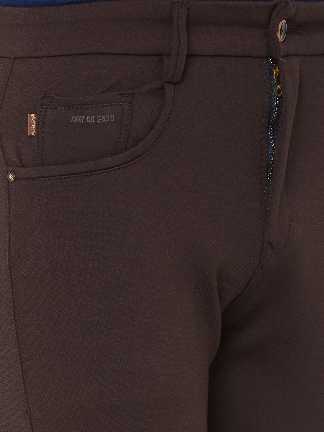 Livewire | Livewire Men's Cotton Lycra Coffee Slim Fit Solid Trouser 5