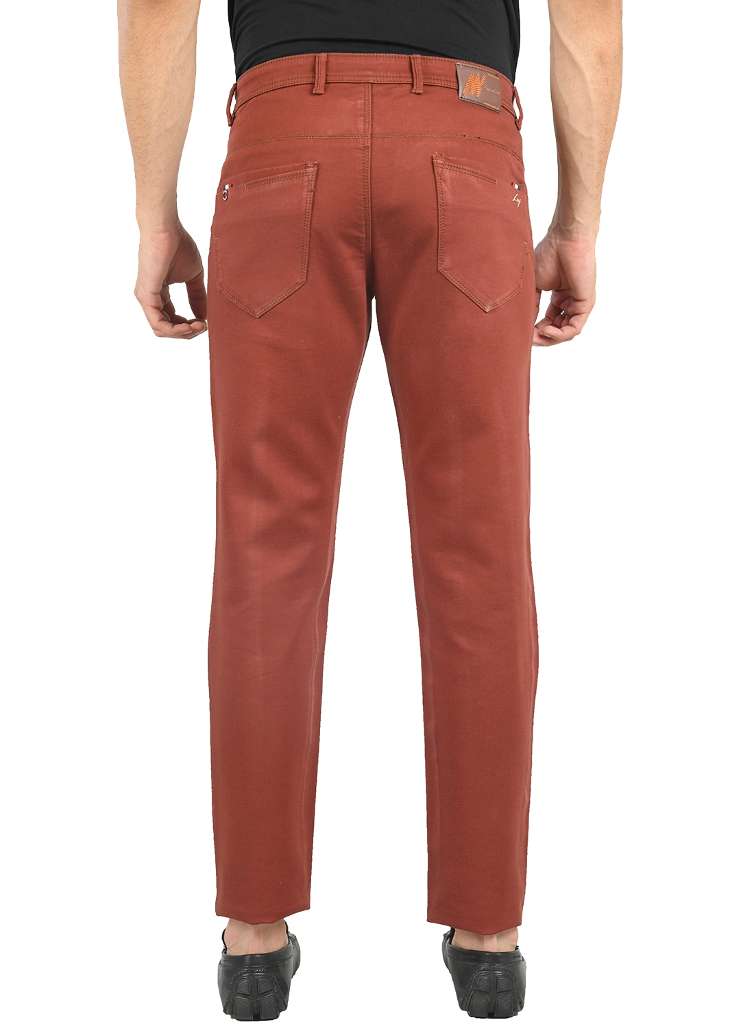 Livewire | Livewire Men's Rust Cotton Lycra Solid Trouser 1