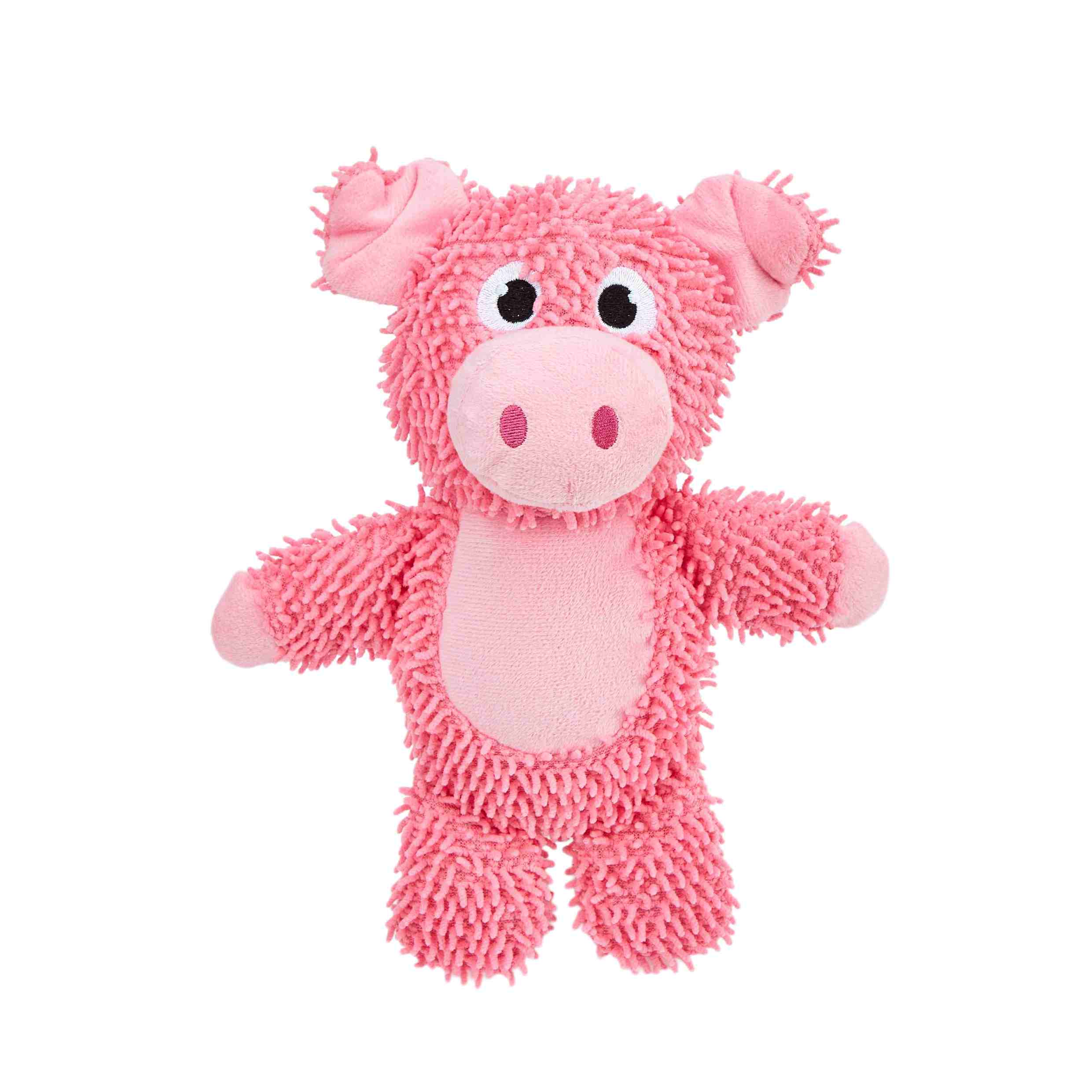 FOFOS Tough Dog Toy Pig Pink, Soft & Squeaky