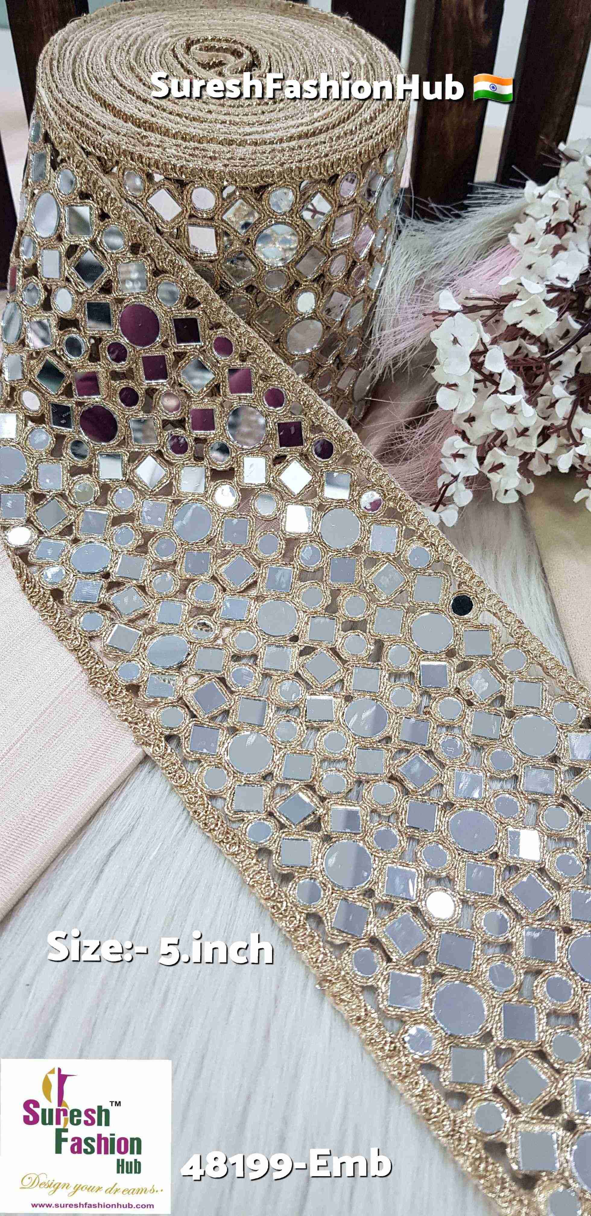 Antique Geometric Mirror Cutwork Border