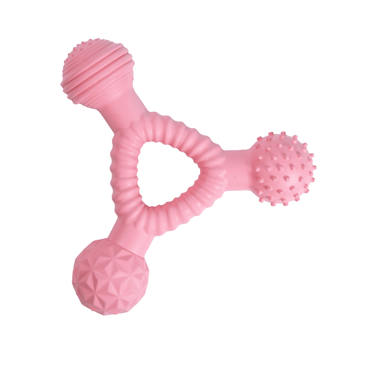 Ezra Play Dumbell- Pink Rubber Toy