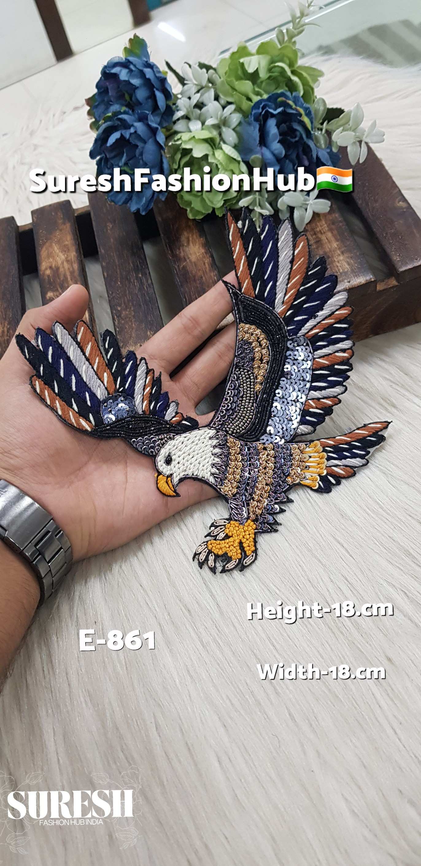 Handstitched Multicolor Eagle Patch