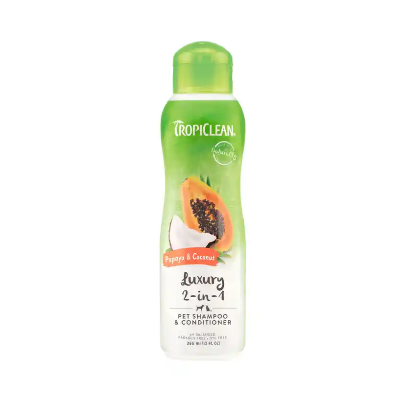 TropiClean Papaya and Coconut Luxury 2-in-1 Pet Shampoo and Conditioner