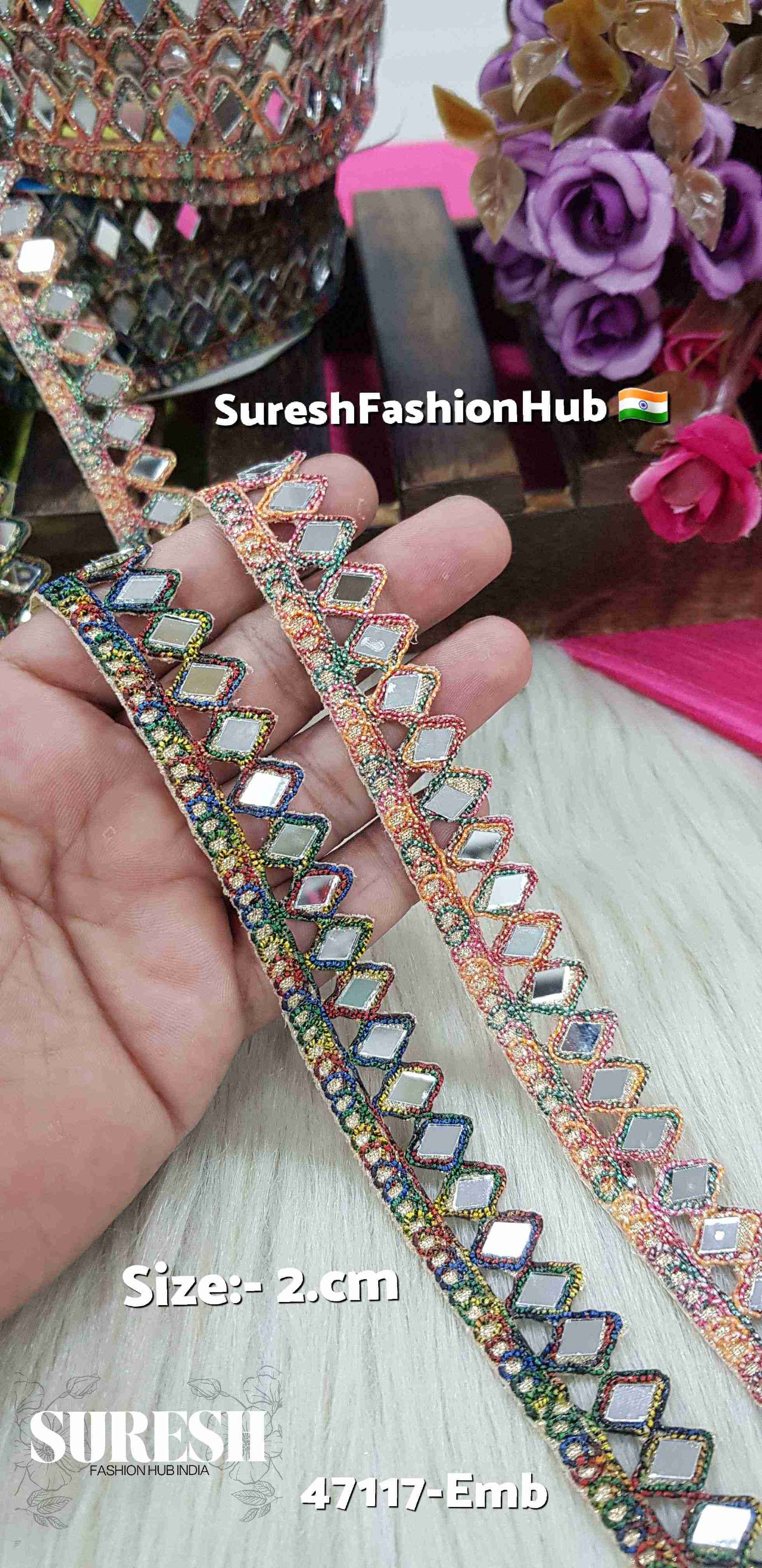 Radiant Bloom Kashti Mirror Lace – Light Multi | 47117-Emb