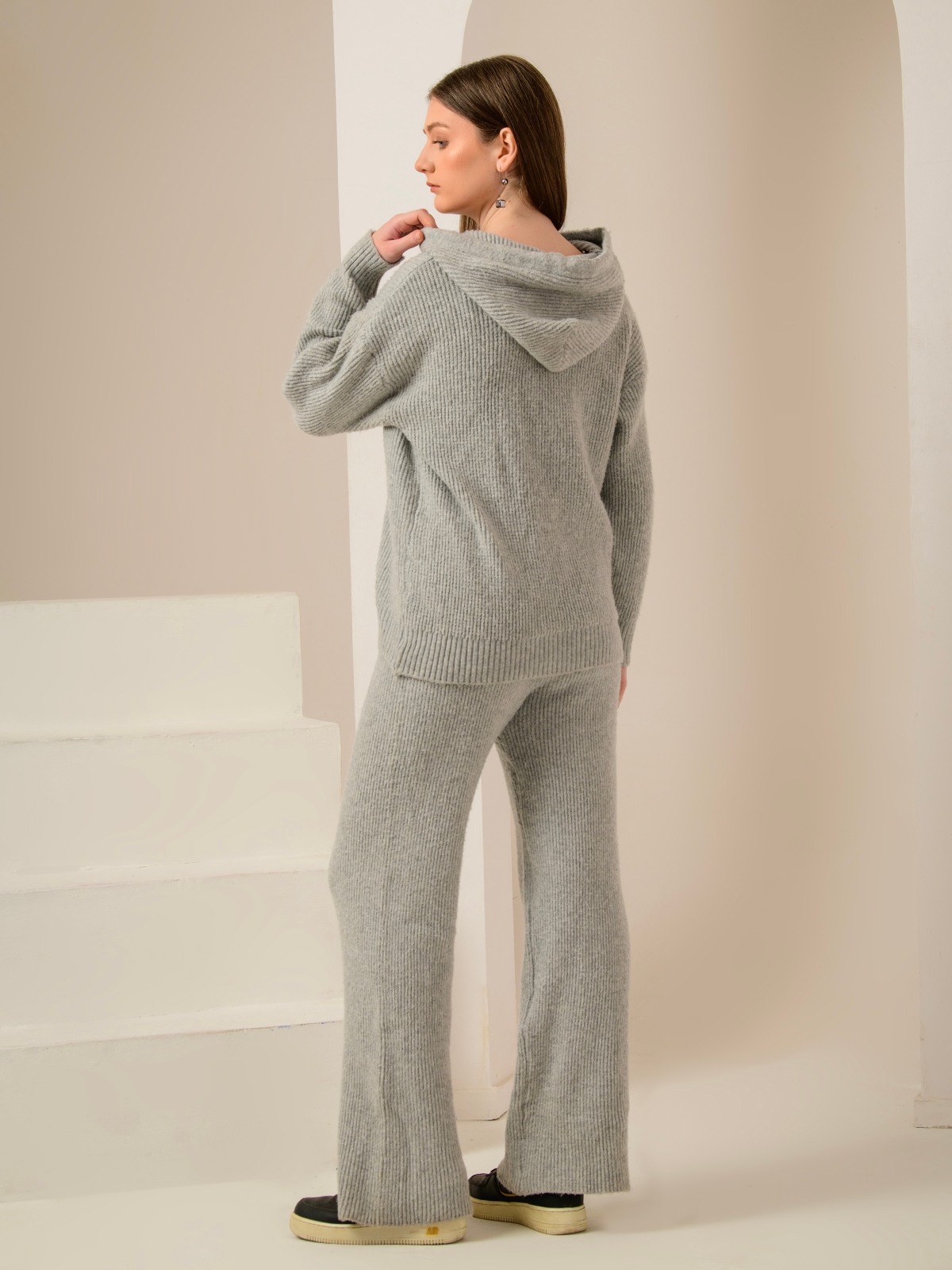ALBION SMART GREY LADIES WINTER WOOLEN COORDINATE SET