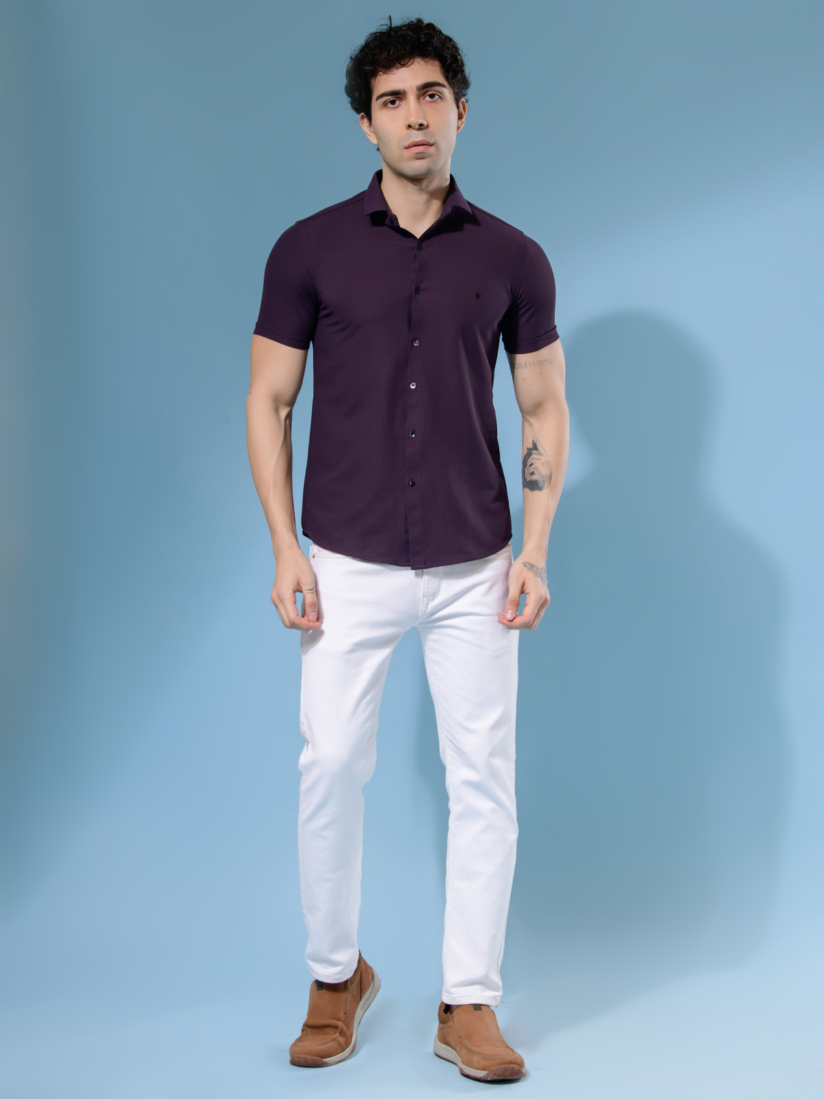 ALBION MENS NEW GARAGE 2 (PURPLE) SHIRT
