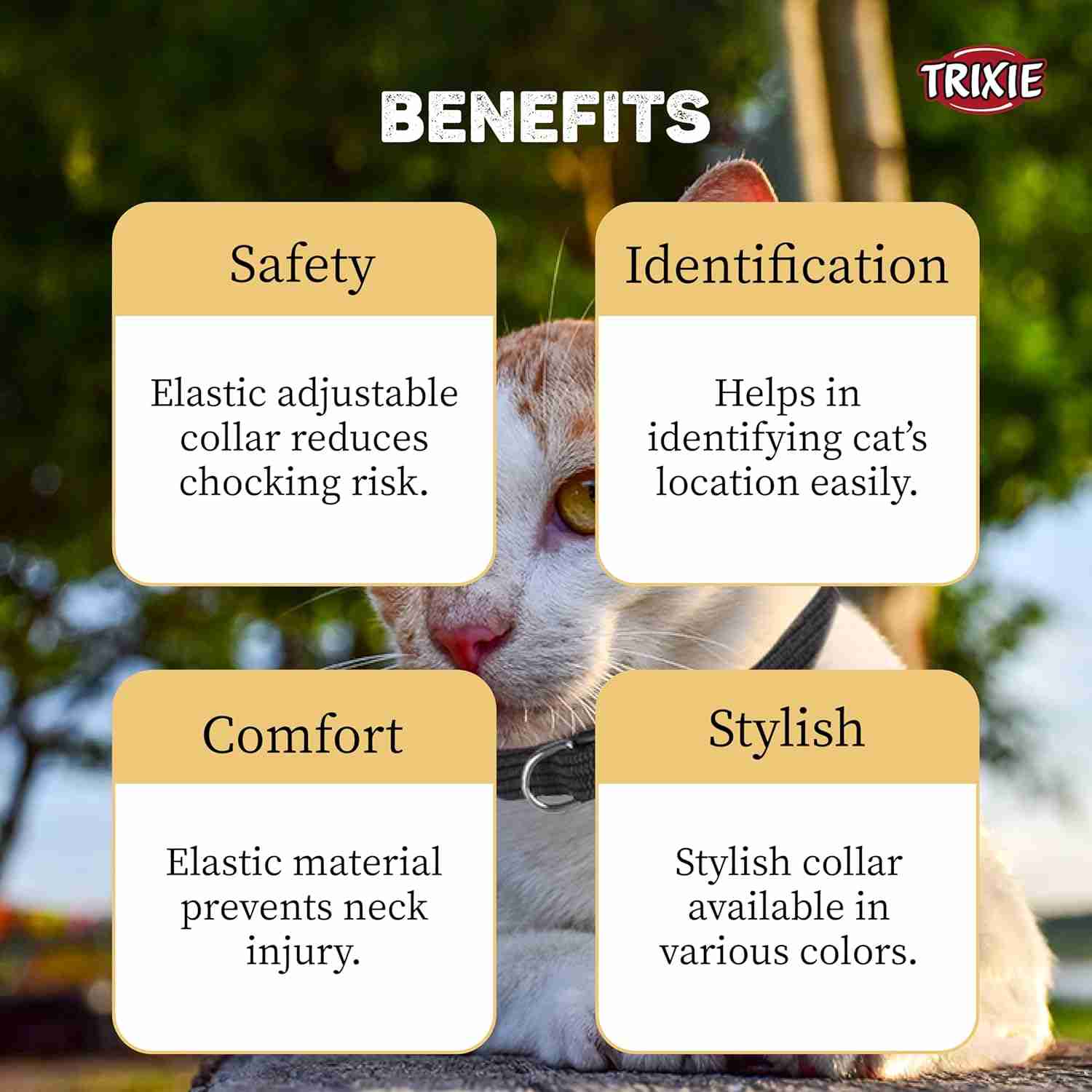 Trixie Elastic Cat Collar Various Colors One Size