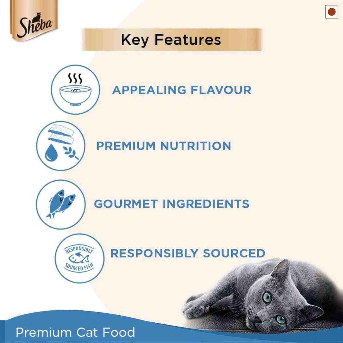 Sheba Premium Fish Mix Maguro & Bream Wet Cat Food - 35 g