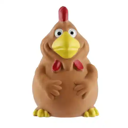 Barkbutler Fofos Latex Bi Rooster Squeaky Toy for Dogs (Brown)
