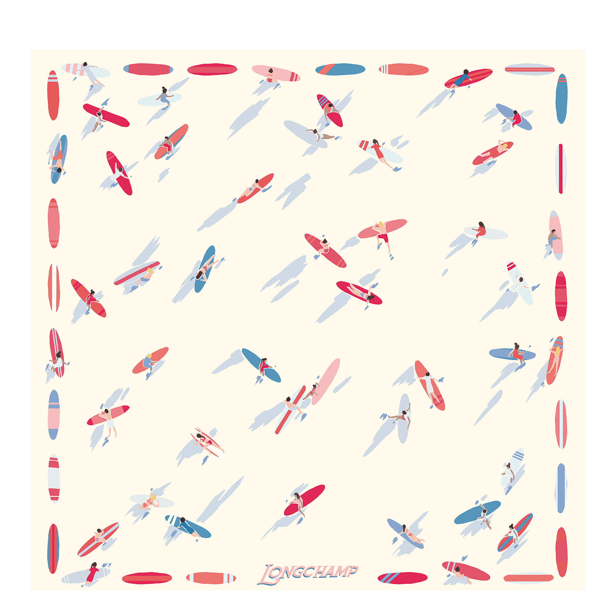 En Attendant la Vague  Silk scarf 50