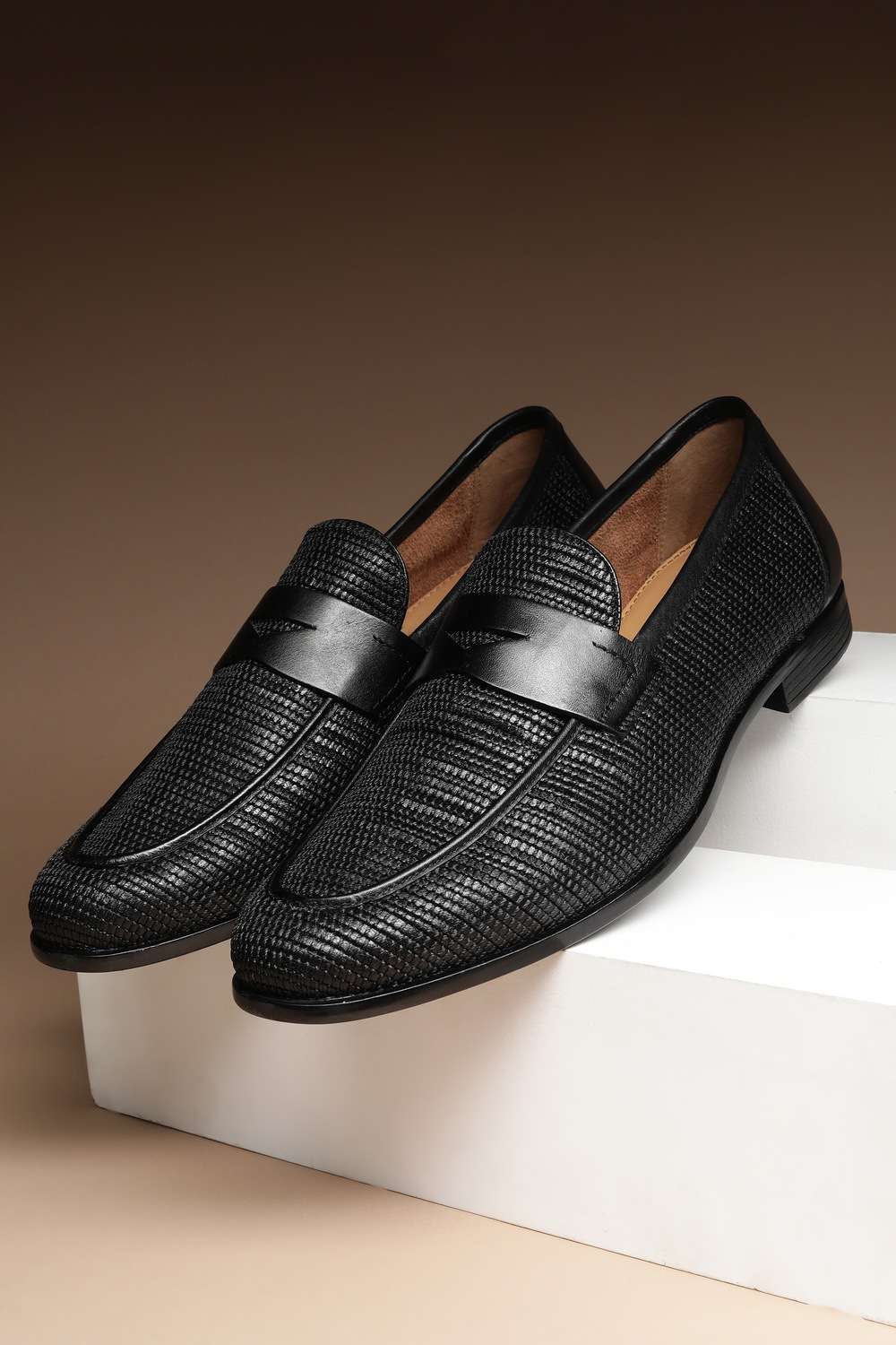Men Black Slip Ons