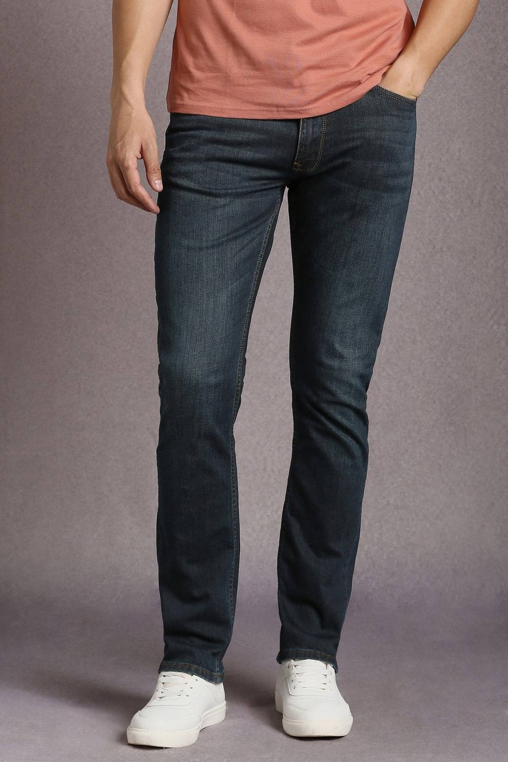 Men Navy Mid Slim Fit Jeans