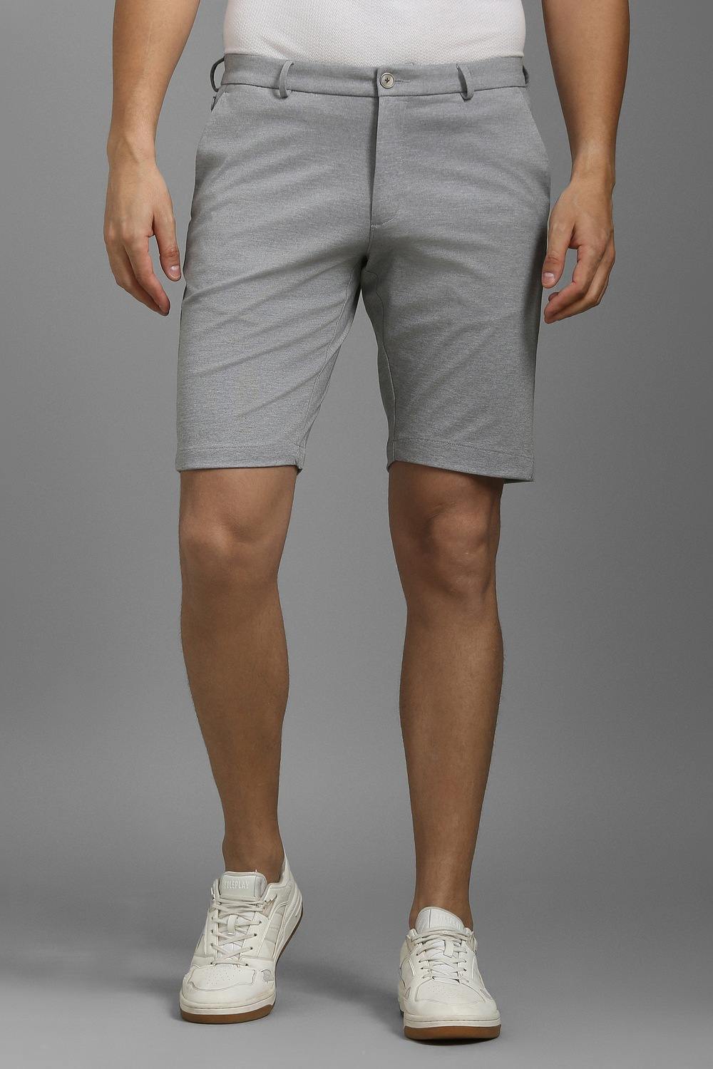 Men Grey Textured Shorts