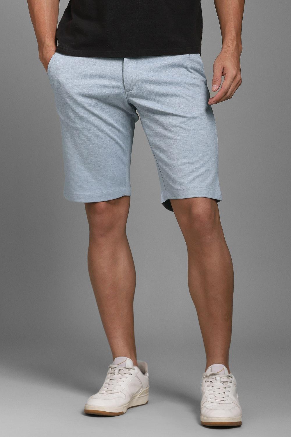 Men Light Blue Print Shorts