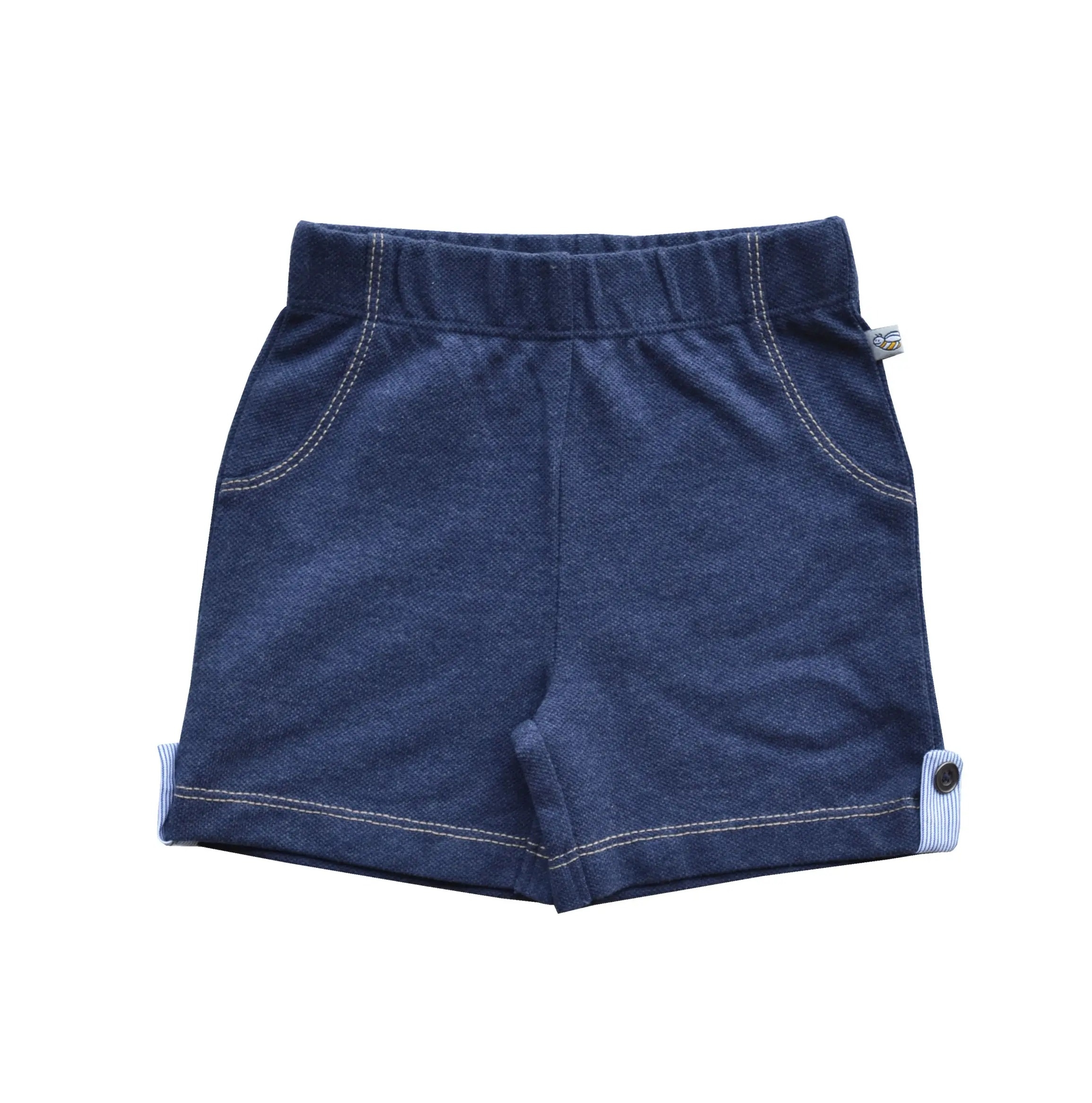 Denim Blue Melange Shorts (Pique)