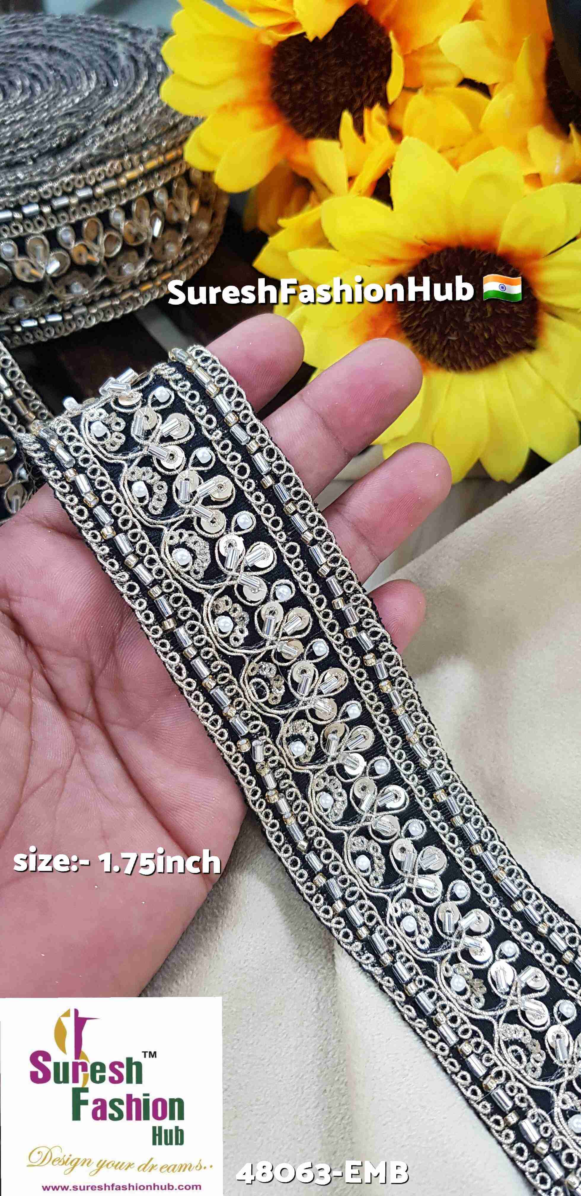 Black Floral Fabric Lace