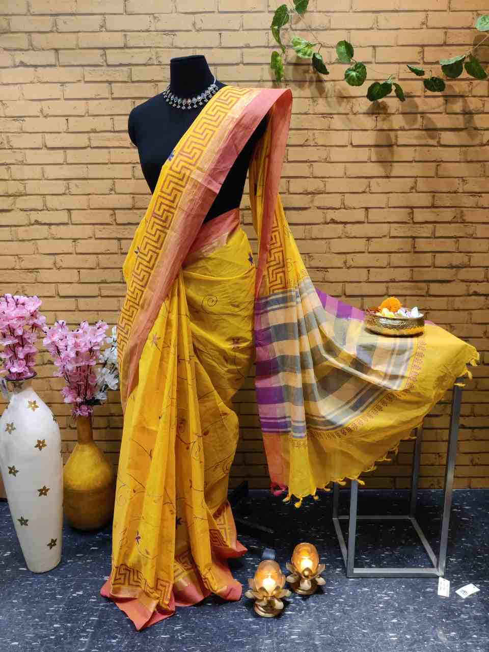 Handpainted South Cotton Sari