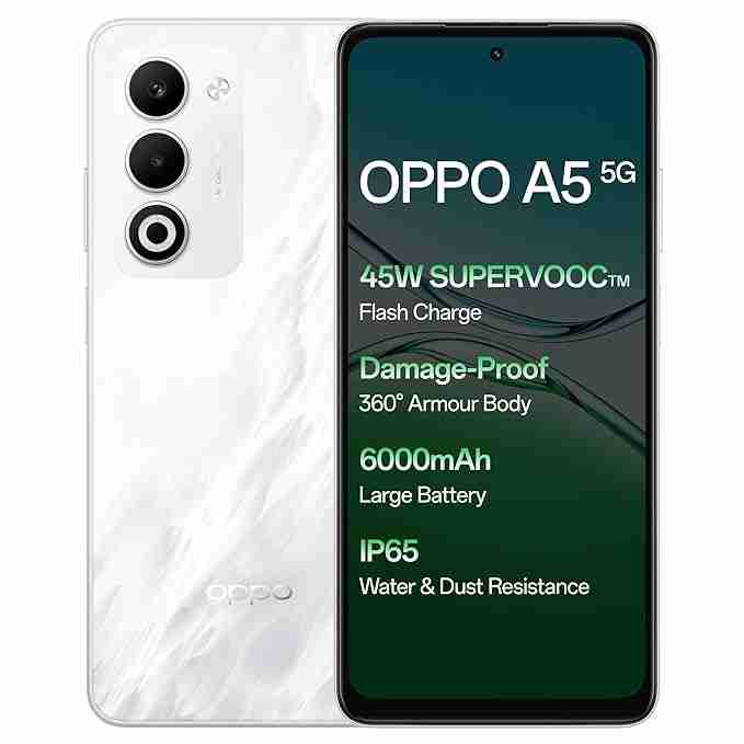 OPPO A5 5G (Mist White, 128 GB)  (8 GB RAM)