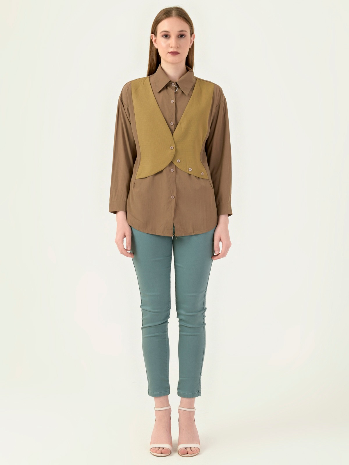 Albion Women Smart Premium Brown Casual Shirt