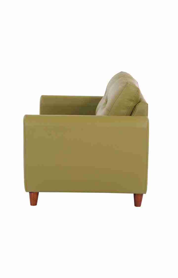 neudot Scott Sofa for Living Room |2 Persons Sofa|Premium Leatherette with Cushioned Armrest | Solid Wood Frame|2 Seater in Misty Green Color