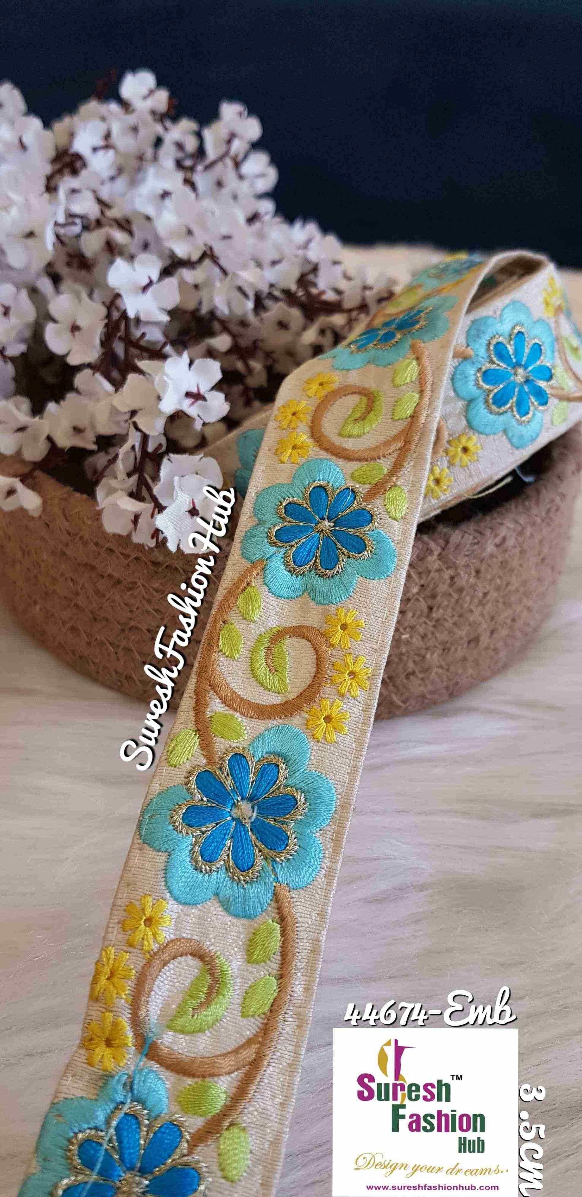 Blossom Finery Light Blue Designer Trim