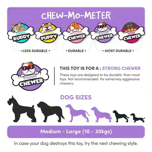 Barkbutler Fofos Durable Sea Bass Chew Toy for Dogs