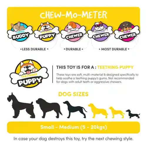 Zippy Paws ZippyTuff Teether Elliot the Elephant Plush Toy for Dogs