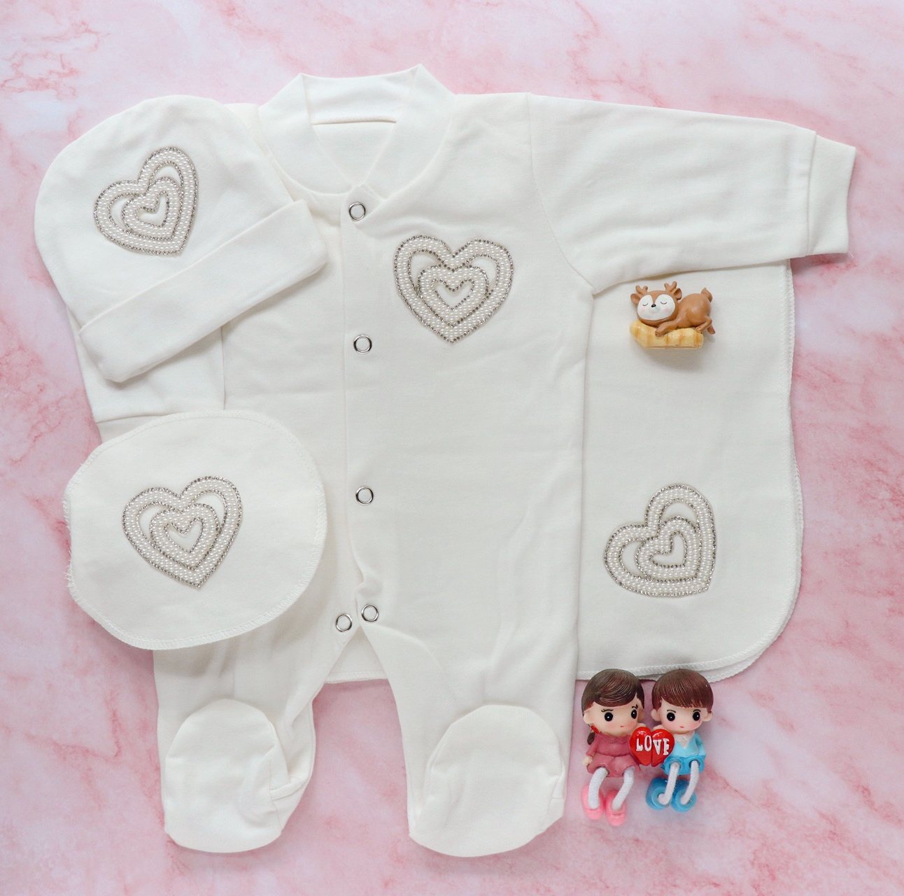 Snowy Heart Romper Set