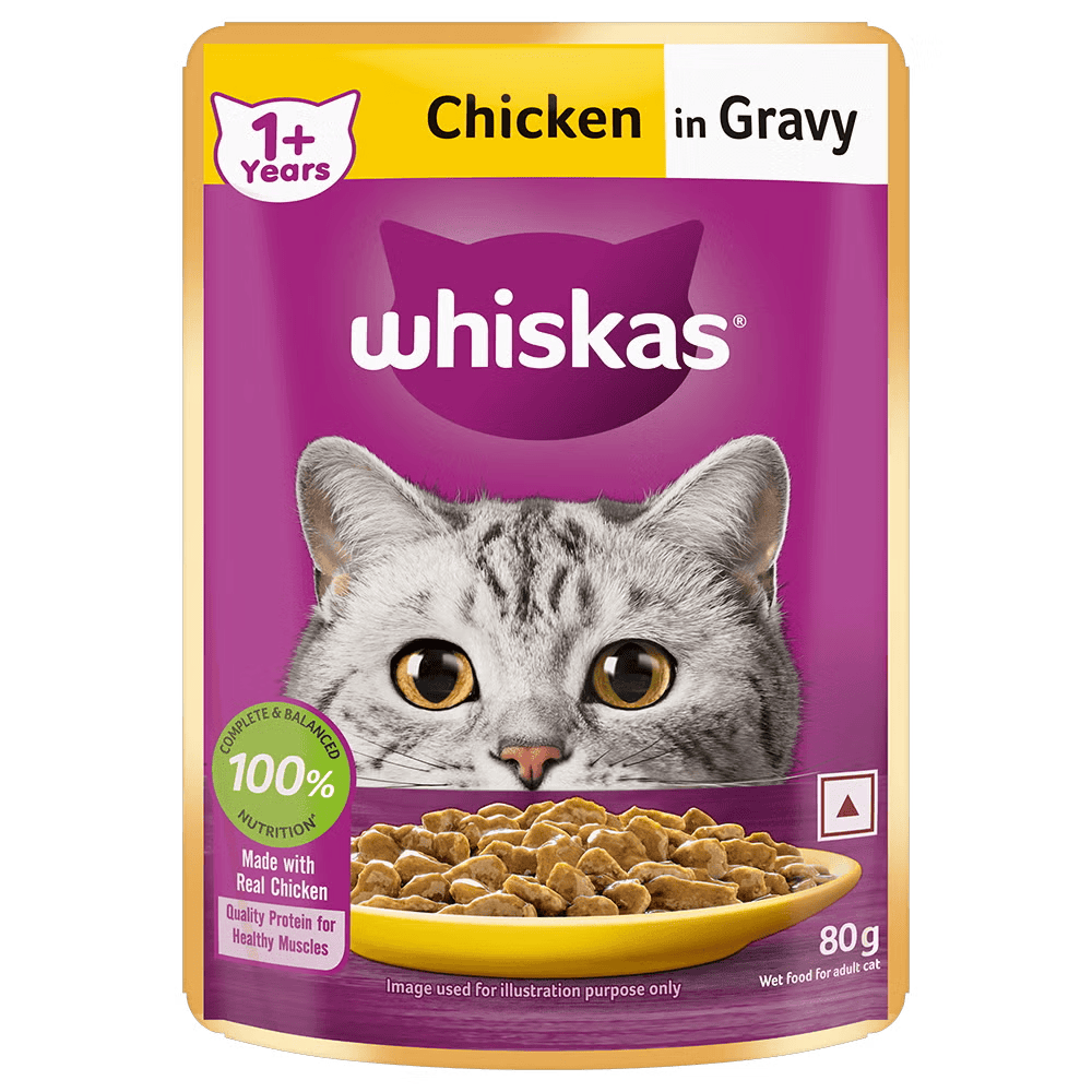 Whiskas Adult Chicken In Gravy Cat Wet Food, 85g