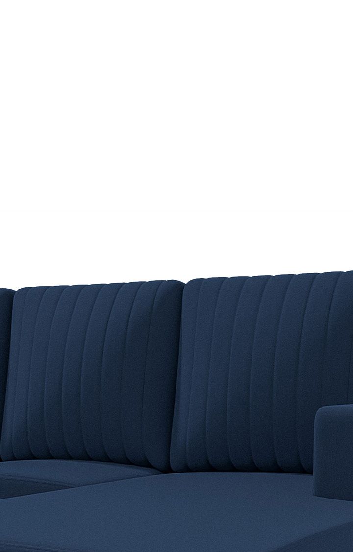 neudot Roman LHS Sectional Sofa for Living Room |6 Person Sofa|Premium Fabric with Cushioned Armrest | Solid Wood Frame|6 Seater in Cobalt Blue Color