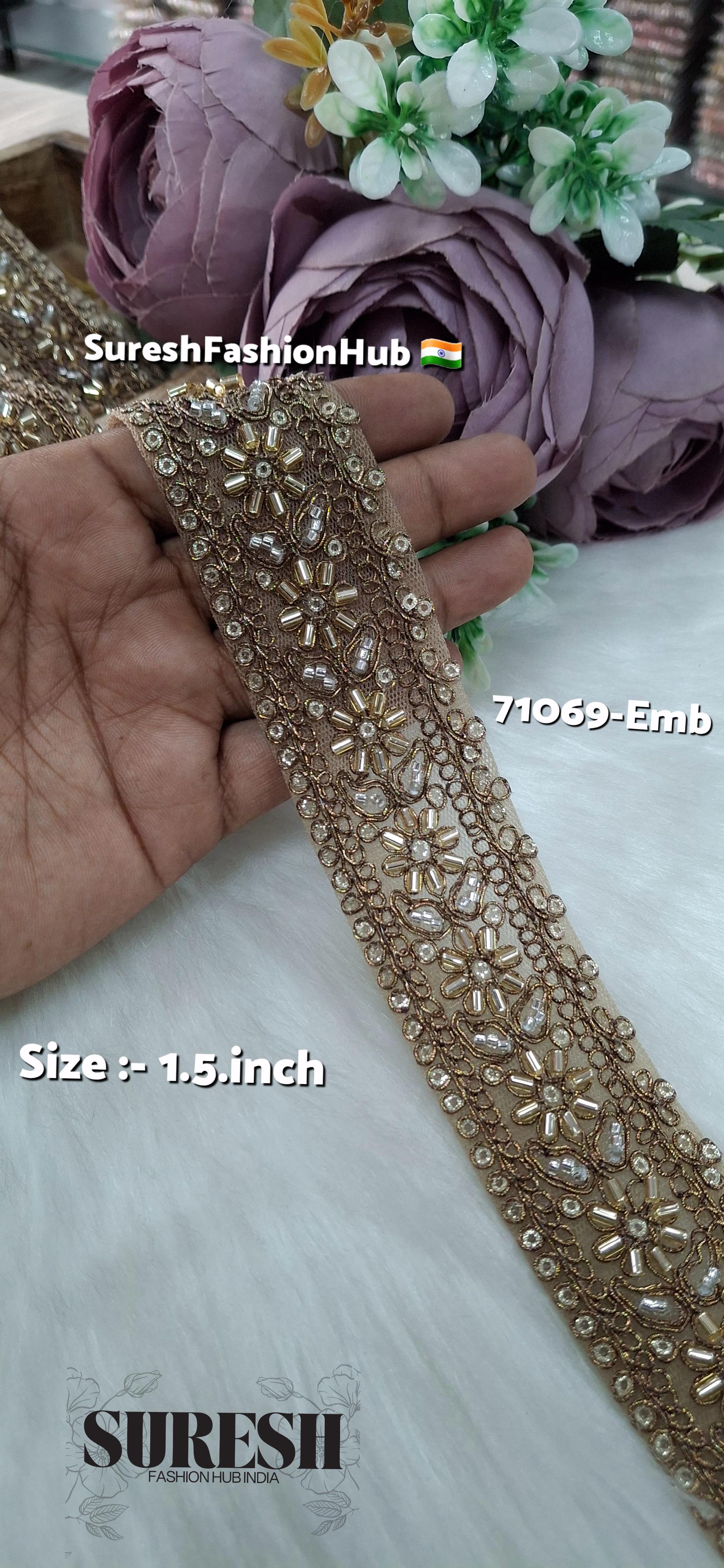 Matt Gold Elegance Embroidery Lace