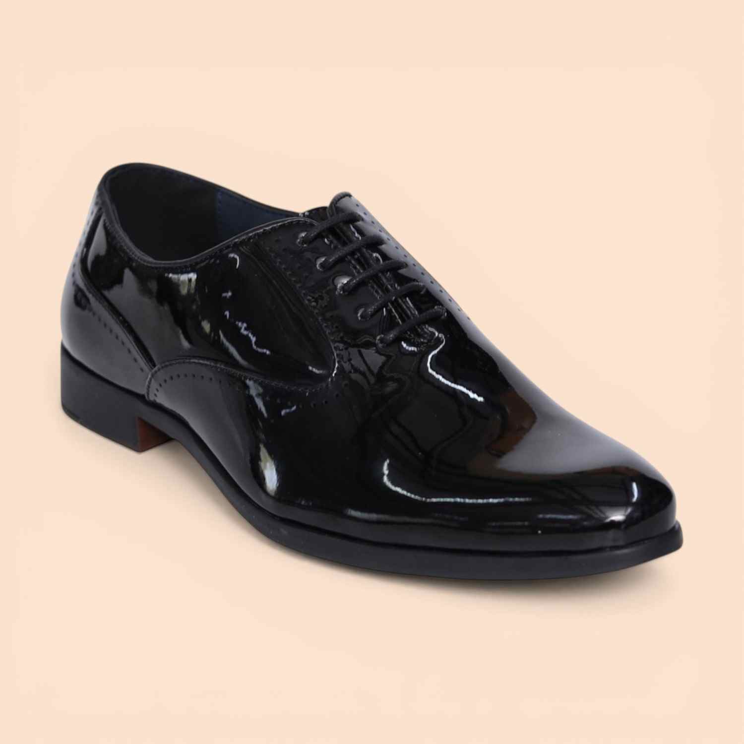 Men Patent Leather Black Oxford Shoes