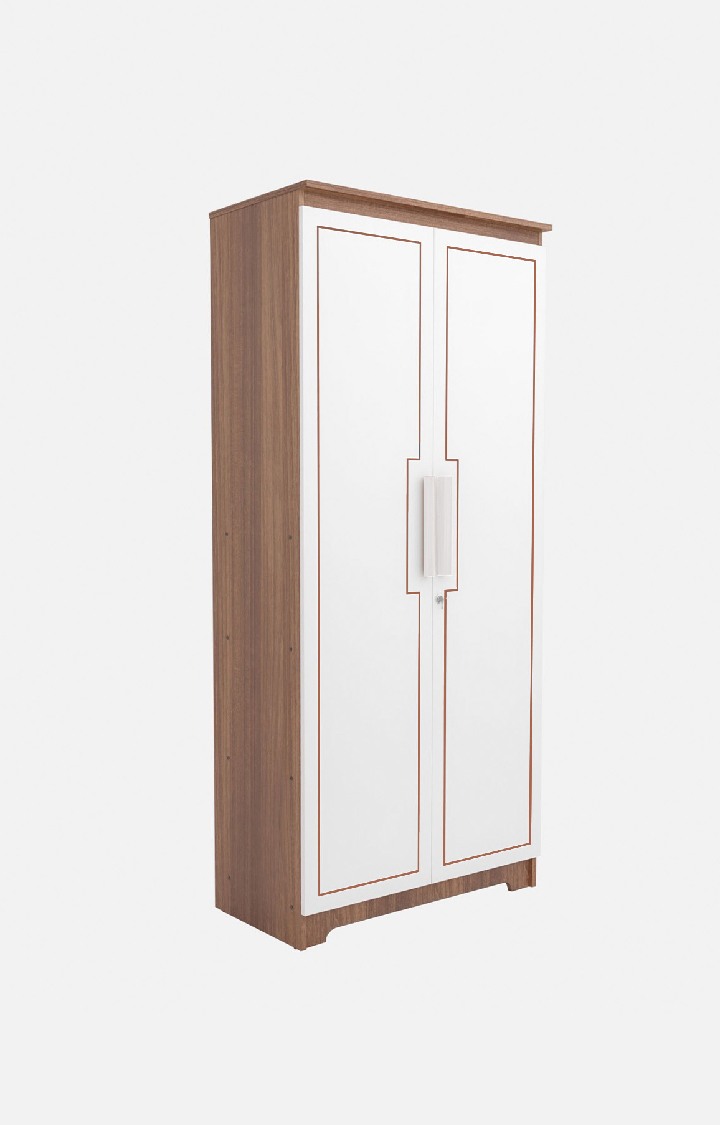 neudot Amber Delight 2 Door Wardrobe - Leon Teak| Cabinet for Storage| Space & Clothes | Leon Teak Finish | Organizer|1 Year Warranty |