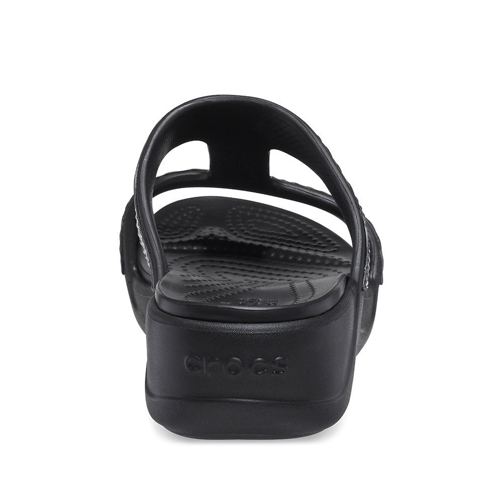Crocs Ladies’ Monterey Metallic Slip-On Wedge in Black