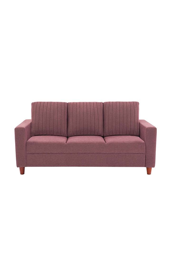 neudot Roman Sofa for Living Room |3 Persons Sofa|Premium Fabric with Cushioned Armrest | Solid Wood Frame|3 Seater in Ceramic Pink Color