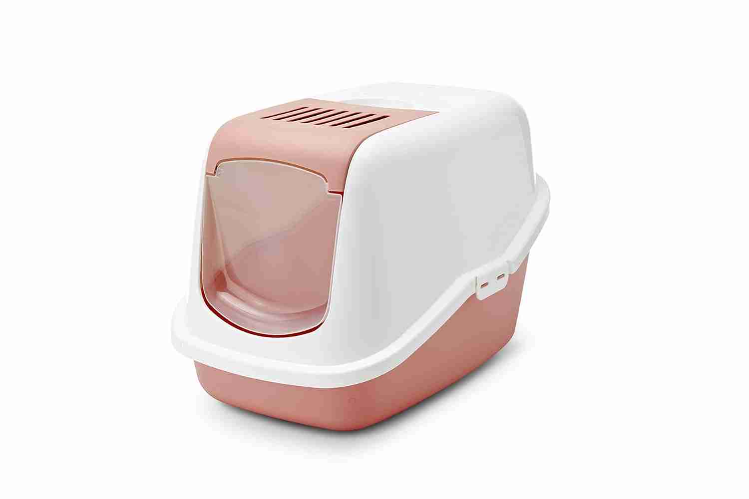 Savic Nestor Cat Litter Box - Champagne Pink/Tuscan Red