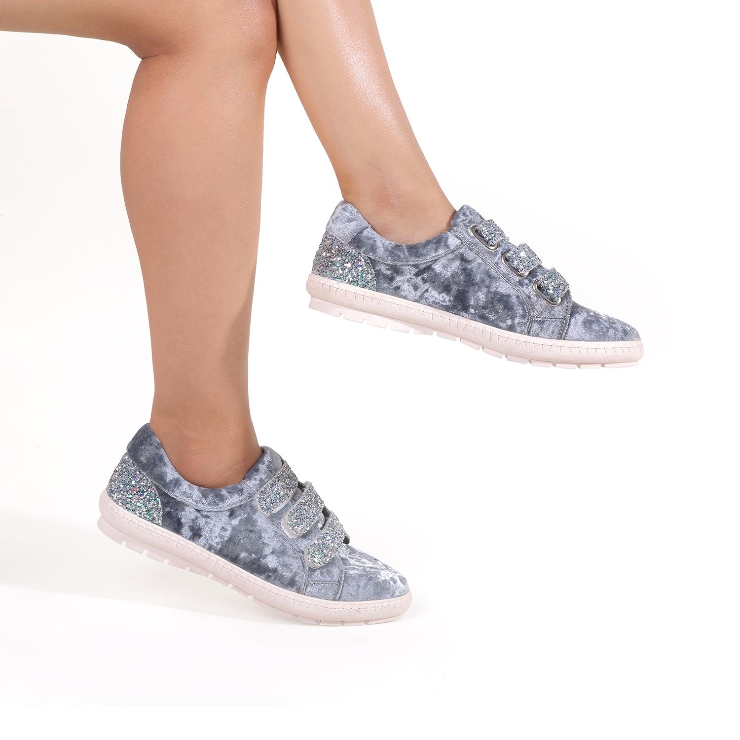 CATWALK | Velvet and Glitter Sneakers