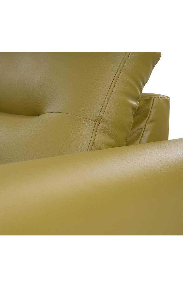 neudot Scott Sofa for Living Room |3 Persons Sofa|Premium Leatherette with Cushioned Armrest | Solid Wood Frame|3 Seater in Misty Green Color