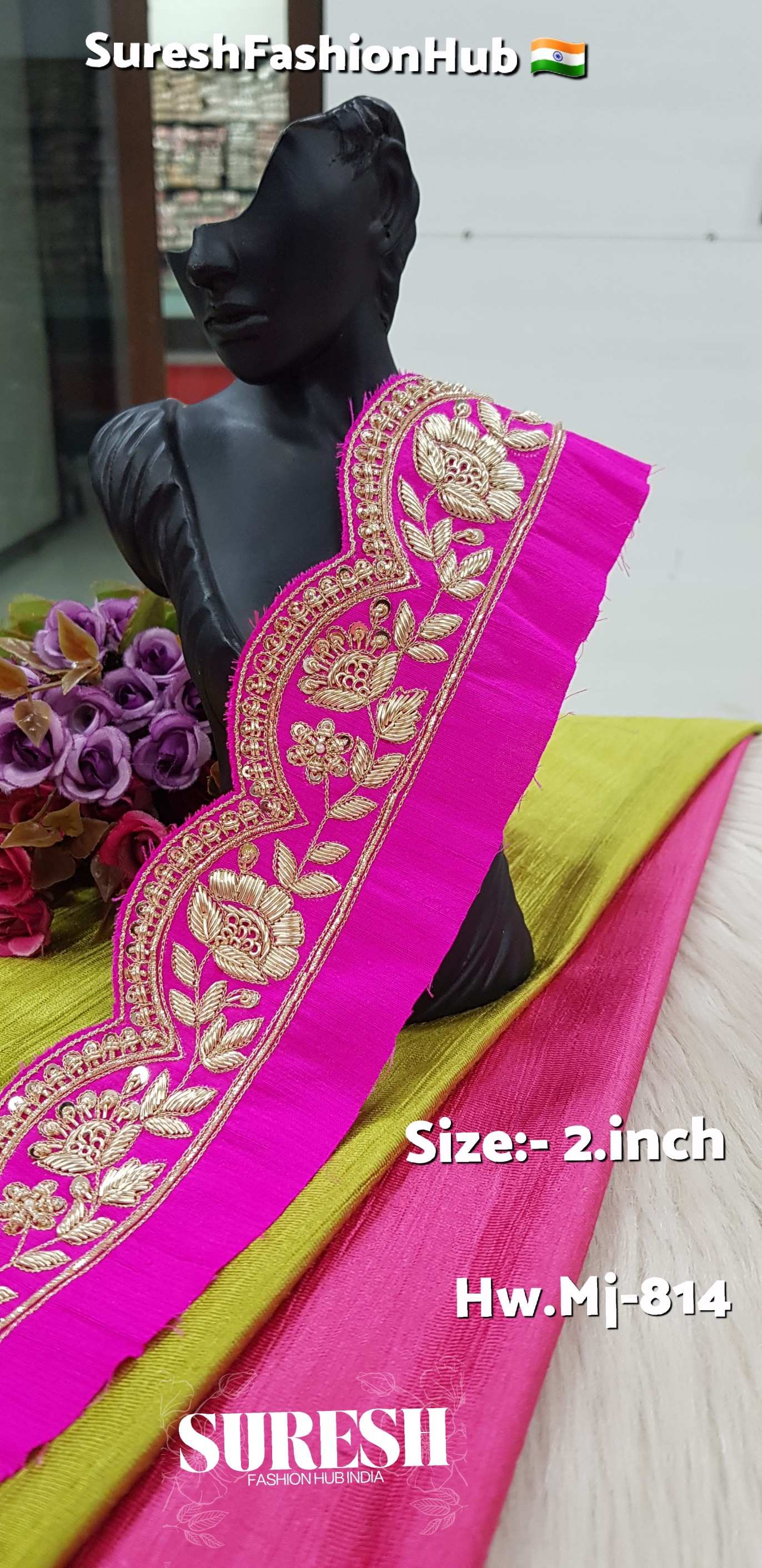 Rani Zardosi Floral Scallop Lace Design Number: Mj-814