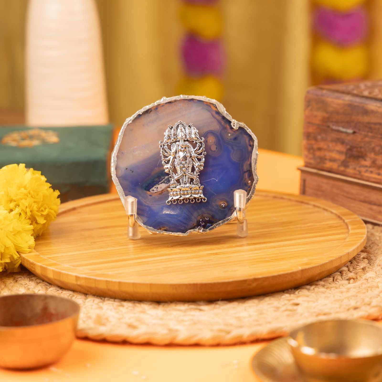Sillver-Plated Agate Laxmi-Ganesha Collection