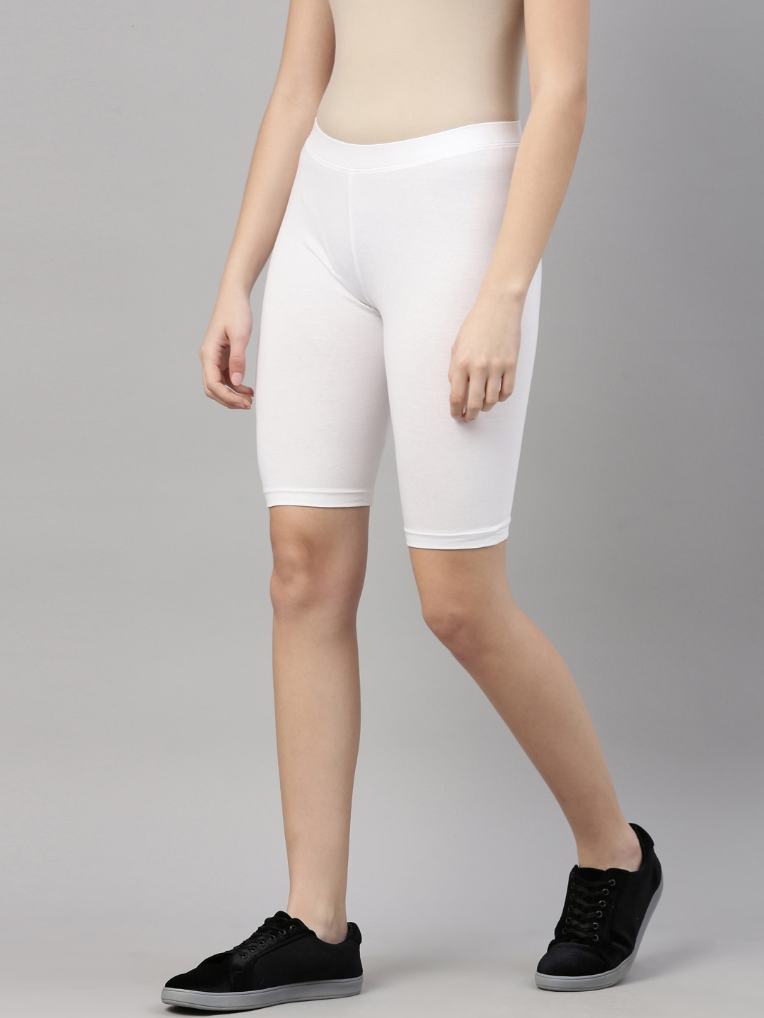 Kryptic | Kryptic Women's Cotton White Shorts 2