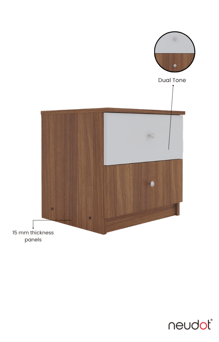 Petra Bedside Table Set of 2 - Leon Teak (DIY)