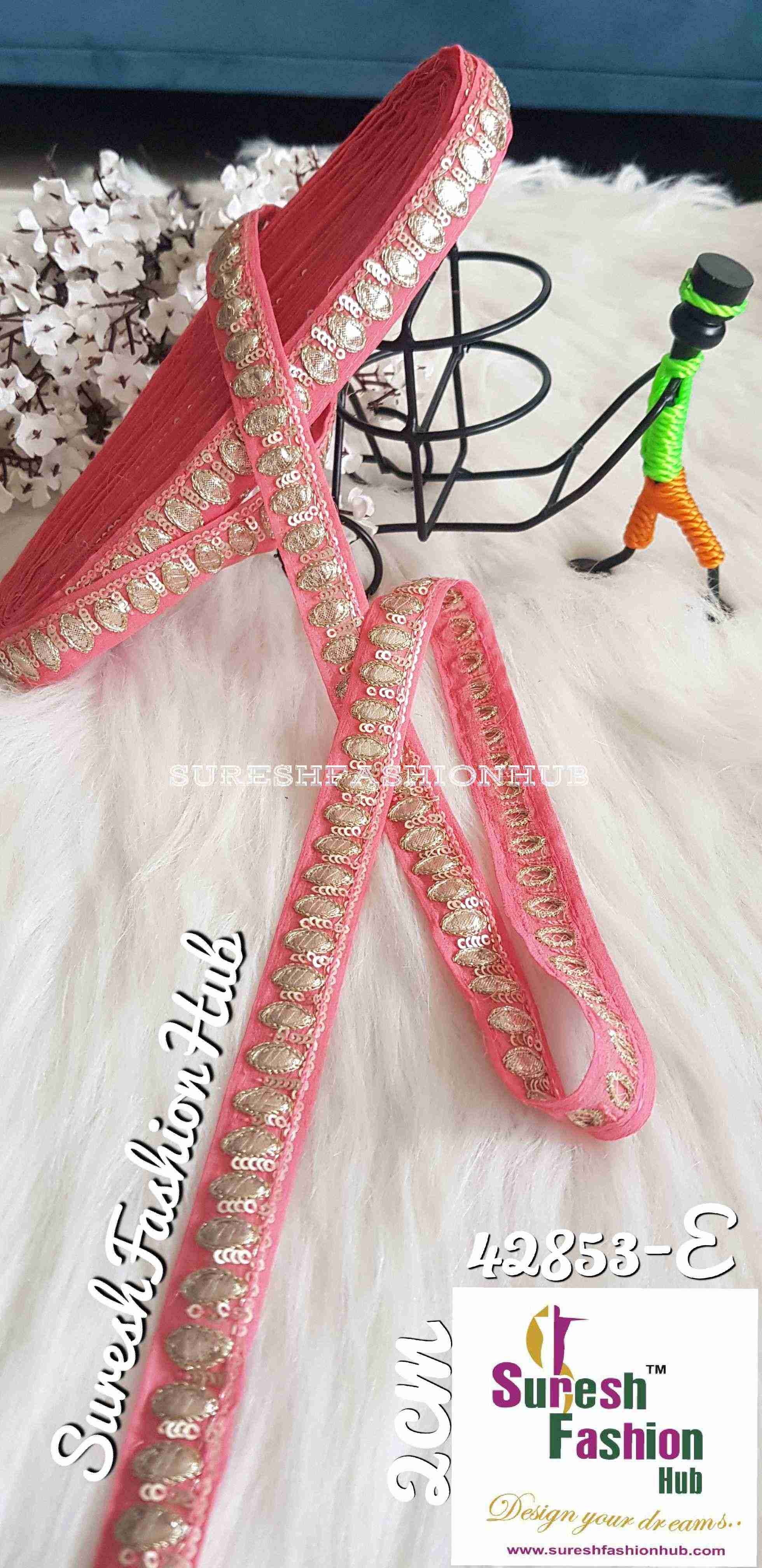 Peachy Peach Gota Patti Trim