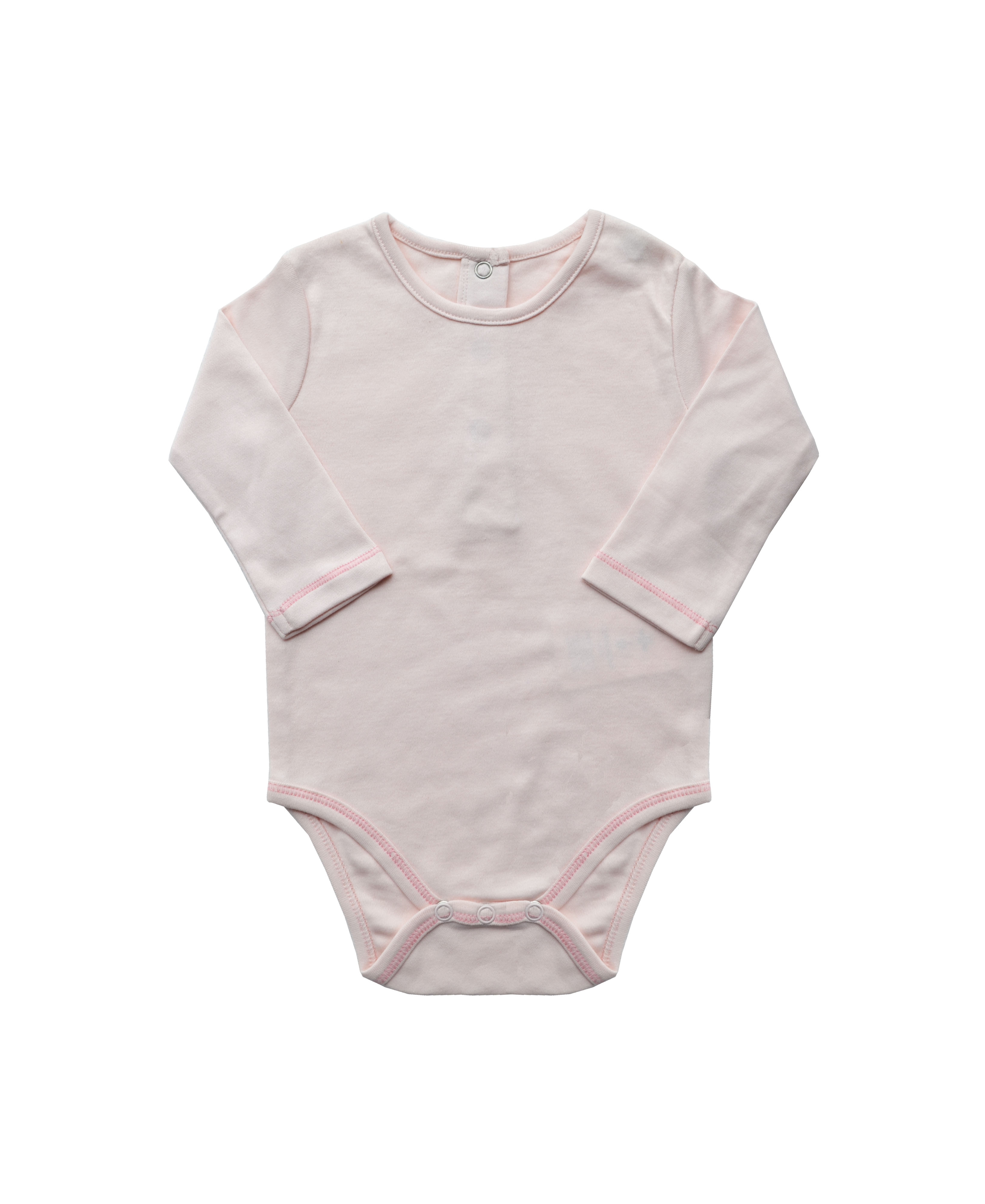 Babeez | L.Pink Full Sleeve Body Button Opening On Back (100%Cotton Interlock Biowash) undefined